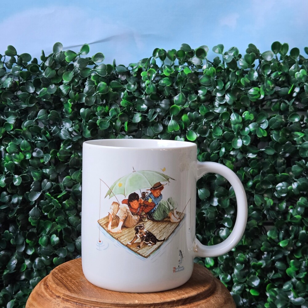 Norman Rockwell 'Fisherman's Paradise'  * Curated Secondhand * Coffee Mug *